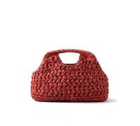 Générique Women's Summer Straw Woven Clutch Bag for Beach Vacation (Red)