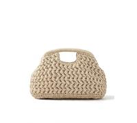 Générique Women's Summer Straw Woven Clutch Bag for Beach Vacation | Straw Tote, Woven Shoulder, Evening Clutch, Beach Purse, Crochet Bag, Kiss Lock, Chain Strap, Top Handle, Vacation Sea
