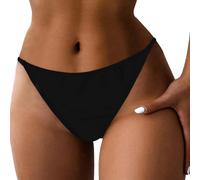 Générique Women's Team Swim Bottom -Bas de Bikini Taille Haute pour Femme Short de Plage Bas froncé Coupe Haute Couverture complète Bas de Maillot de Bain Short de Sport et de Yoga (Black L)