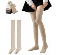 Générique Women's Thigh High Socks, Knit Winter Warm Thick Over the Knee Socks, Soft Solid Color Extra Long Leg Warmer Stockings