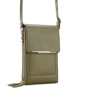 Générique Women's Touch Screen Mobile Phone Messenger Bag,Anti-Theft Clear Window PU Leather Crossbody,Daily Adjustable Shoulder Purse (Green)