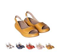 Générique Women's Ultra-Comfy Casual Flat Orthotic Shoes Slip on Casual Platform Sandals Suitable For All Foot Shapes (Yellow,41)