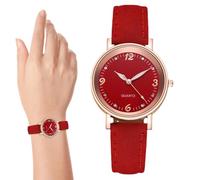 Générique Women's Vintage Leather Strap Watch - Gold-Toned Round, Clear Numbers & Stylish Design | for Birthday, Party, Or Everyday Sophisticated Look