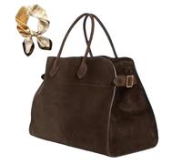 Générique Women's Vintage Top Handle Handbag, Trendy Large Capacity Suede Crossbody, Casual Hobo PU Leather Work Shoulder Bag