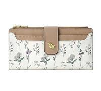 Générique Women's Wallet, Leather Thin Floral Vegan Purse with Zipper Coin Pocket, Ultra-Thin Design for Female, Ideal for Commuting, Work, Shopping, Dating, Gym, Beach, Going Out