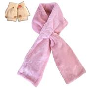 Générique Women's Winter Faux Fur Scarf with Hidden Zipper Pocket,Soft Warm Neck Wrap,Secure Concealed Storage for Essentials (Pink)