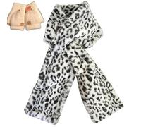 Générique Women's Winter Faux Fur Scarf with Hidden Zipper Pocket,Soft Warm Neck Wrap,Secure Concealed Storage for Essentials (White)