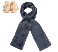 Générique Women's Winter Faux Fur Scarf with Hidden Zipper Pocket,Soft Warm Neck Wrap,Secure Concealed Storage for Essentials (Grey)