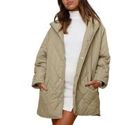 Générique Women's Winter Trendy Lightweight Hooded Quilted Jacket, Long Jackets for Woman Lightweight Diamond Quilted Jacket (Light Green,M)