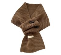 Générique Women's Winter Warm Scarf with Wooden Buttons Knitted Neck Wrap, Wool Shawl Convertible Turtleneck Collar for Cold Weather