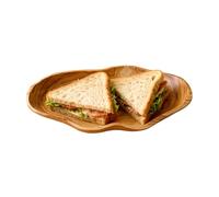 Générique Wood Bowl - Handcrafted Salad Bowl for Kitchen | Solid Acacia Wood with, Rustic Tableware for Fruits, Snacks Decorative Centerpiece, Eco Friendly for Dining Accessory