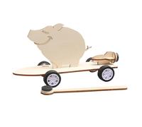 Générique Wood Building Kits, Magnetic Assembly Vehicle, Decorative Desktop Display, 6.3x2.36x3.54 inches Craft Model with Moving Wheels, STEM Toy for Boys, Girls, Educational Science and Home Play