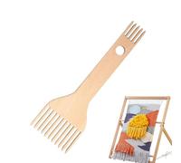 Générique Wood Looming Comb, Macrame Fringe Tool, Ergonomic Design, Sturdy Wooden Material, (1 Piece, Beige), Ideal for Creating Tassels and Braids in Handweaving Projects
