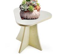 Générique Wood Plant Stool, Rustic Wooden Plant Stand, Multifunctional Stable Pot Holder and Display Riser for Wine, Books, Ornaments, Toys, Home Decor, 12.4x11.4 inches, White Color