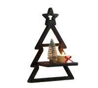 Générique Wood Shelves Christmas Tree - Holiday Display Storage Rack, Wooden Decorative Shelf, Festive Christmas Tree Design Wooden Display Shelf for Bedroom Living Room Kitchen Door Fireplace