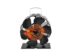 Génerique wood stove fan, Mini-ventilateur de poêle à 6 pales, chauffage par combustion for cheminée à bûches et poêle à bois, silencieux, écologique et efficace for la maison.(With thermometer)