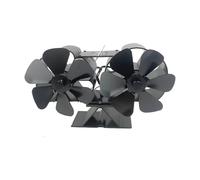 Génerique wood stove fan, Ventilateur de cheminée à double moteur silencieux alimenté par la chaleur, 6 pales, activation non électrique, avec support et aimant.(No Thermometer)