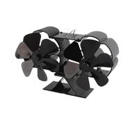 Génerique wood stove fan, Ventilateur de cheminée silencieux, débit d'air de 180 à 220 pi³/min, 1400 tr/min, en alliage d'aluminium, 6 pales, for poêle à bois.(No Thermometer)