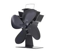 Génerique wood stove fan, Ventilateur de poêle à 4 pales à combustion, noir, écologique et silencieux, for cheminée et distribution efficace de l'air.(Stove Fan)