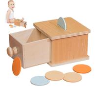 Générique Wooden Ball Toys - Coin Box with Thicker Coins Wood Hand-Eye Coordination Learning for Home, School