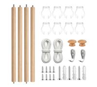 Générique Wooden Banner Rod - 2-Pack Wooden Tapestry Display Hanger Kit