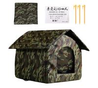 Générique Wooden Cat House | Wo0den Kitty Shelter | Folding Weatherproof Non Slip Condos Tent Windproof Cave | Hideaway for Sleeping Play Balcony Stray Animals Winter Patio