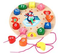 Générique Wooden Clock Toy, Learning Puzzle Game, montesori Activity Board | Educational Shape Matching | Preschool Time Teaching Toy, Fine Motor Skills Development for Children Boys Girls