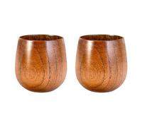 Générique Wooden Cups - 2 Pieces Retro Wood Cup, Wooden Cups for Drinking, Hot Drinks Mug for Dining Cafe, WoodenS Countertop Coffee Tea Espresso Latte FORS Wine, Milk, Party, Kitchen, TEA, COFFEE