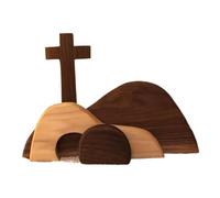 Générique Wooden Easter Tomb Scene Kit - Handmade Empty Tomb Tray Decor, Christian Religious Centerpiece Display, Handcrafted Resurrection Scene Ornament, Wooden Craft Design | Easter Decor for Home