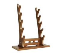 Générique Wooden Flute Holder, 5-Tier Scabbard Stand for Tabletop Display, Elegant Multi-Slot Rack Organizer for Bamboo Flutes Recorders Native Instruments Musical Collections Decor 31x11.5x37cm