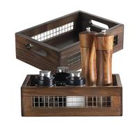 Générique Wooden Fruit Basket Set - 2 Piece Rustic Countertop Box for Bread Fruit Vegetables Produce | Farmhouse Kitchen Pantry Bathroom Shelf Storage Wooden Baskets for Home Organization and Display