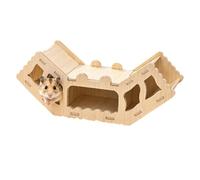 Générique Wooden Hamster Tunnel Natural Hollow Exploring Toy Small Animal