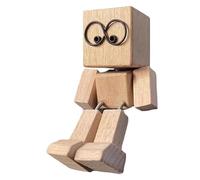 Générique Wooden Human Figure, Shaking Feet Sculpture, Funny Car Ornament with Spring Legs 5.5 inches, Dashboard Decor, Quirky Desktop Accent for Road Trip, Dorm, Family Outing, Living Room Display