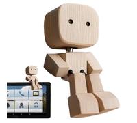 Générique Wooden Human Figure, Shaking Feet Sculpture, Funny Car Ornament with Spring Legs 5.5 inches, Dashboard Decor, Quirky Desktop Accent for Road Trip, Dorm, Family Outing, Living Room Display