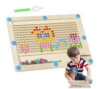 Générique Wooden Magnetic Dot Art Board - Educational Drawing Board with Magnetic Beads, Portable Dot Art Toy for Kids, Children, and, Creative Travel Toy for Learning and Fun