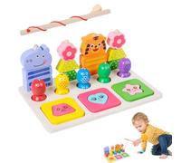 Générique Wooden Magnetic Fishing Game, Funny Wood Matching Board Toy, 21.8/14.2/8.5 inches, Early Learning Educational Set, Color Recognition Practice for Kids, Boys and Girls, Multicolor