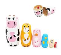 Générique Wooden Nesting Doll - Russian Nesting Dolls Set | Woodens Stacking Nested Set, for Kids Best for Boys and Girls Wooden Toys Bear Children Aged 3 and Over Birthday, Home Decorations