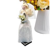 Générique Wooden Nutcracker Decor - Hand Painted Wedding Bride and Groom Nutcracker Figurine for Romantic Indoor Home Decoration, Newlywed Couple Keepsake Ornament