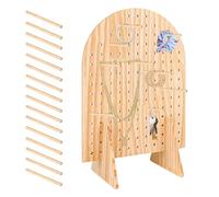 Générique Wooden Pegboard Display Stand - 15.75 inch Heavy-Duty Tabletop Organizer | Vendor Craft Show Rack, Jewelry Keychain Display for Art Fair, Retail Booth, Selling, and Home Use