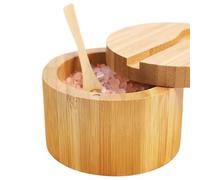 Générique Wooden Salt Pepper Bowls, Kitchen Sugar Jar, Countertop Salt Box with Elegant Design, Holder for Cooking, Home Dining Table Organizer for Salts and Spices Home Dorm Apartment Usage