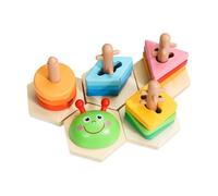 Générique Wooden Shape Sorter, Color Stacking Toy, Educational Sensory Game, Preschool Learning Activity, Sorting Puzzle for Home, Play, Holiday, Travel, Car Trip, and Daycare, 7.08x4.92 inches