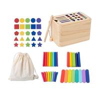 Générique Wooden Shape Sorter Toy - Sensory Matching Plug-in Games, Colorful Wooden Shape Sorter, Motor Skills Development Toy, Early Learning Activity, 6-18 Months Old Boys Children