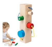 Générique Wooden Stacking Blocks - String Matching Educational Toy | Children's Cylinder Pair Game Hand-Eye Coordination | for Preschool Kids, Fine Motor Skills Development, Classroom Homesc