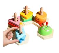 Générique Wooden Stacking Toys, Educational Shape Sorting Game, Interactive Preschool Learning Activities, Sensory Development Toy for Boys and Girls at Home, Daycare, Holiday Travel, Car Trips
