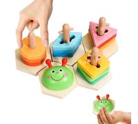 Générique Wooden Stacking Toys, Shape Sorting Game, 7.08in Preschool Learning Activity, Colorful Smooth Pieces, Inspired Design for Boys, Girls, Home, Travel, Car Trip, Daycare, Holiday Play