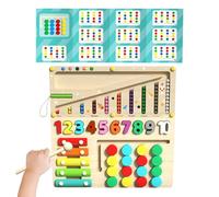Générique Wooden Toy, Sensory Wooden Table Game, 11.61x11.61x1.18 inches Interactive Preschool Educational, Fine Motor Skills, Sorting Toys for Early Math and Counting Practice Use