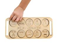 Générique Wooden Treasure Hunt Game - Outdoor Exploration Board, Handheld Discovery Tool with Engraved Icons, Compact Resilient Material, Worry-Less Nature Play, Road Trip Birthday Stocking Stuffer