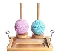 Générique Wooden Yarn Holder - Rotating Double Axis Yarn-Spinner | Anti Knitting Yarn-Organizer With Storage Tray | Durable Crochet Yarn Dispenser And Scenarios For Mom Women Beginners