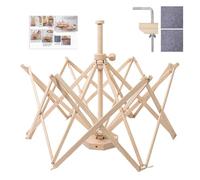 Générique Wooden Yarn Winder, Umbrella-Style Holder, Smooth Tool, Brown, Tangle-Free Ball Maker, Adjustable Clamp Base, Natural Wood, Handcrafted, for Knitting Crochet Craft Projects Home Studio