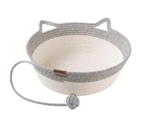Générique Woven Cat Bed Basket - Cotton Rope Pet House | Round Boho Nest